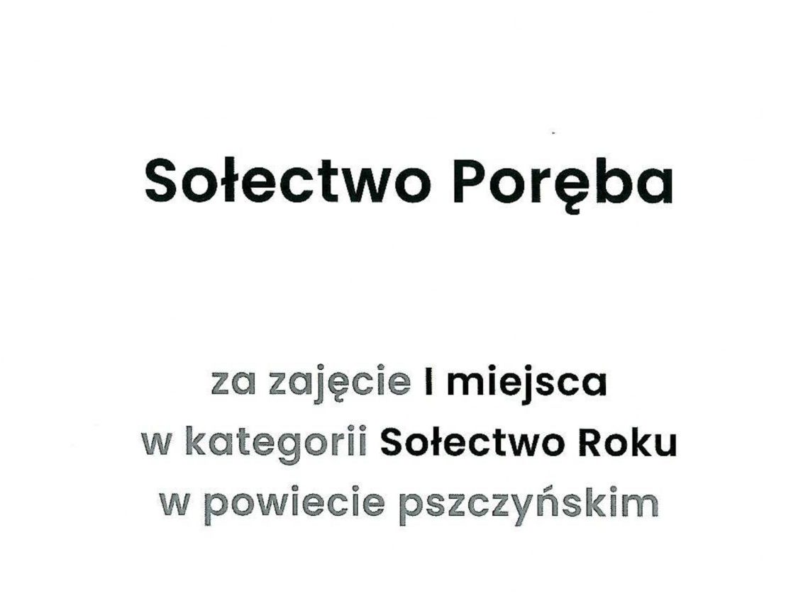 I miejsce w kategorii Sołectwo Roku